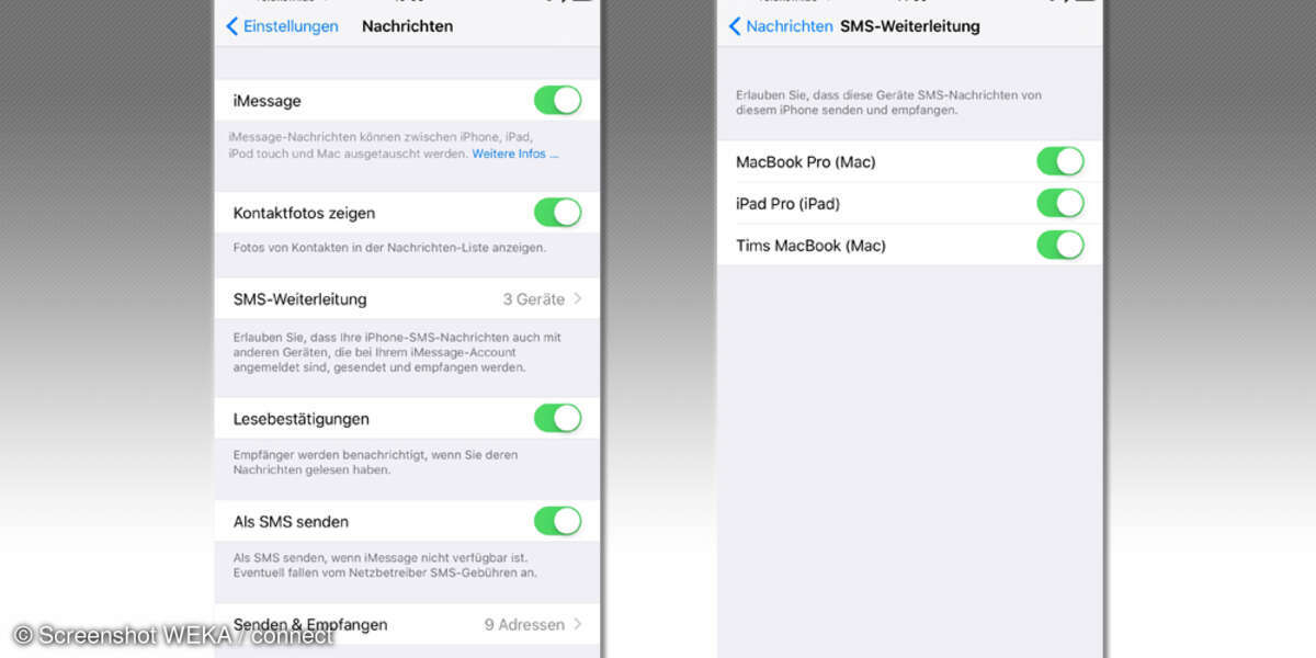 SMS-Weiterleitung