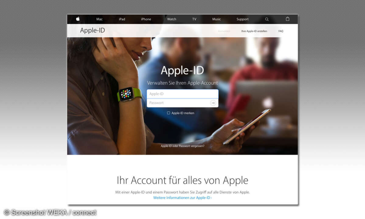 Apple-ID Account Startseite