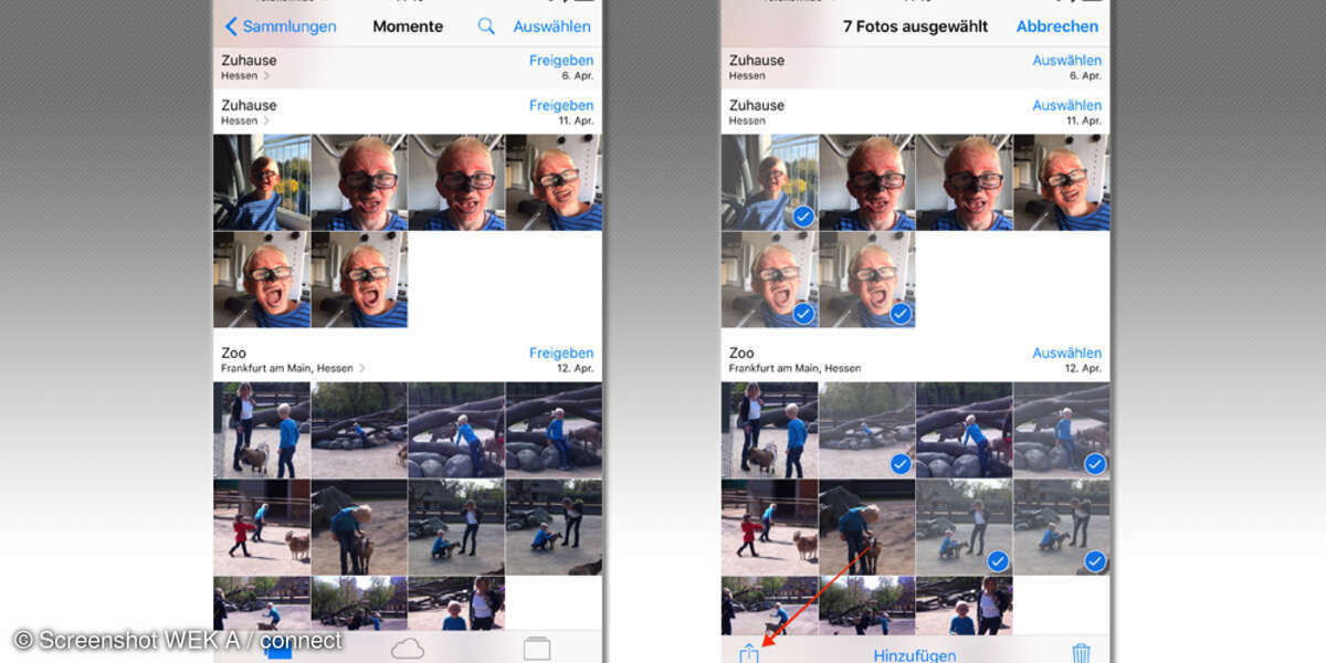 Bilder aus der Foto-App aussuchen