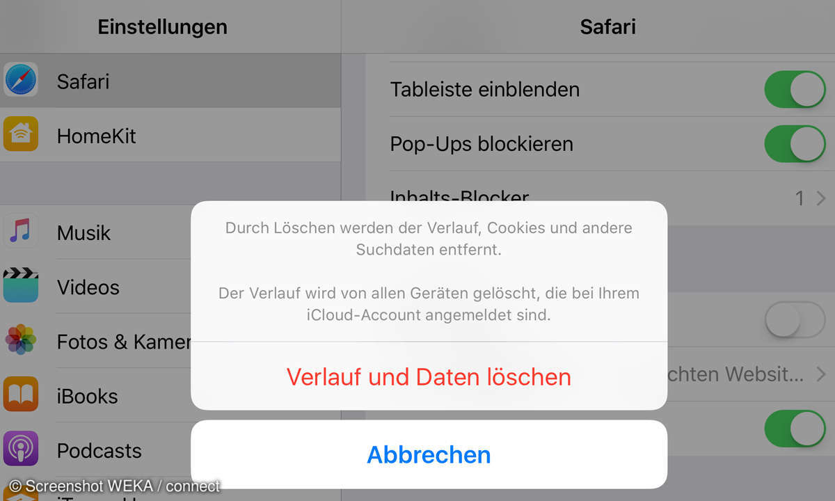 Den Verlauf löschen
