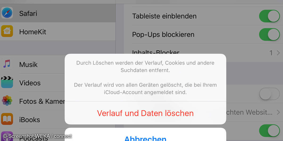 Den Verlauf löschen