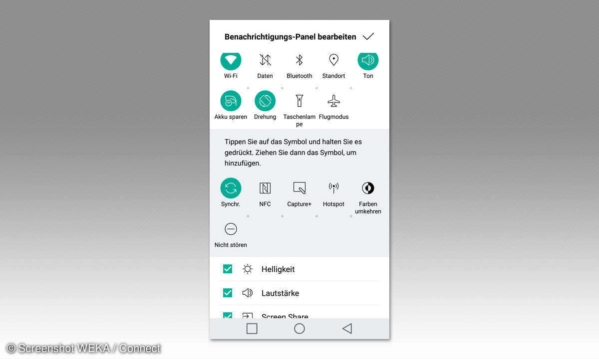 LG Schnellstartleiste