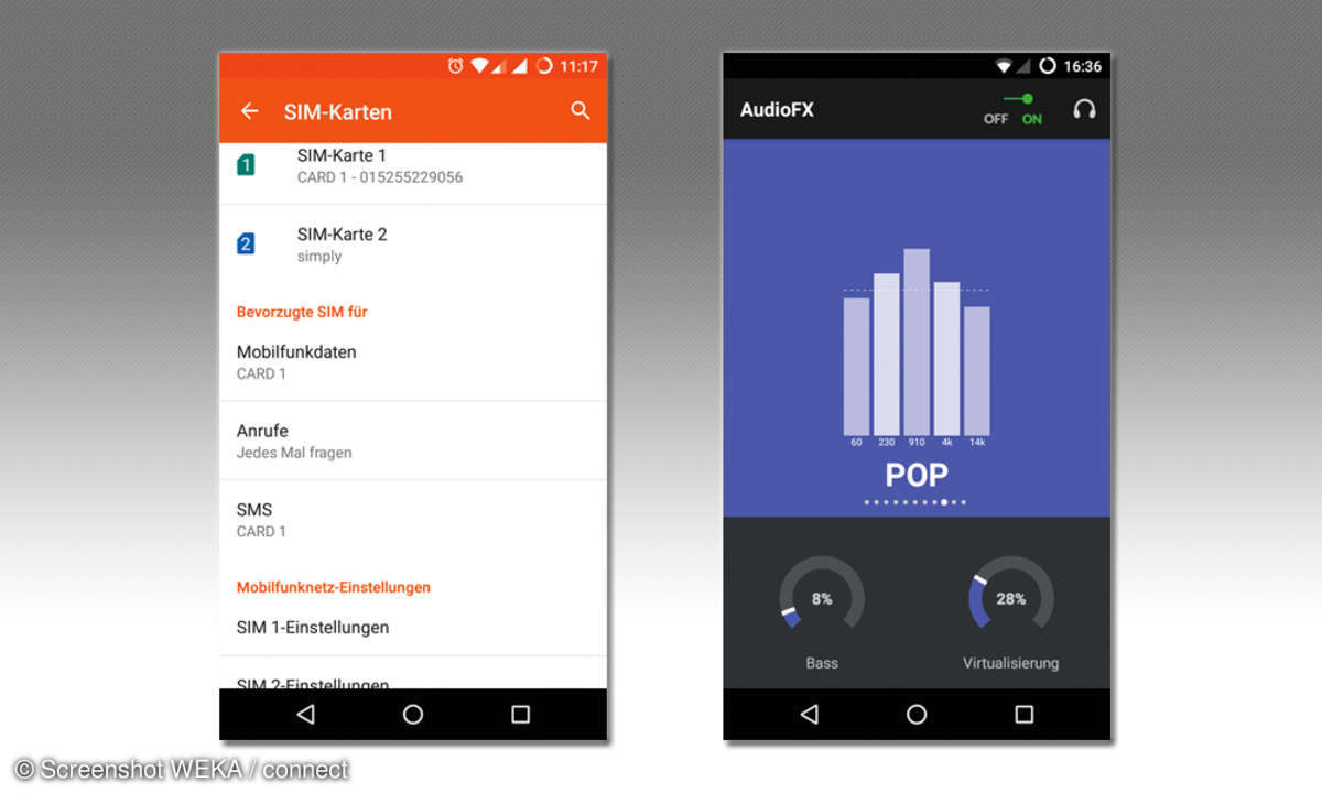 SIM-Funktionen und AudioFX