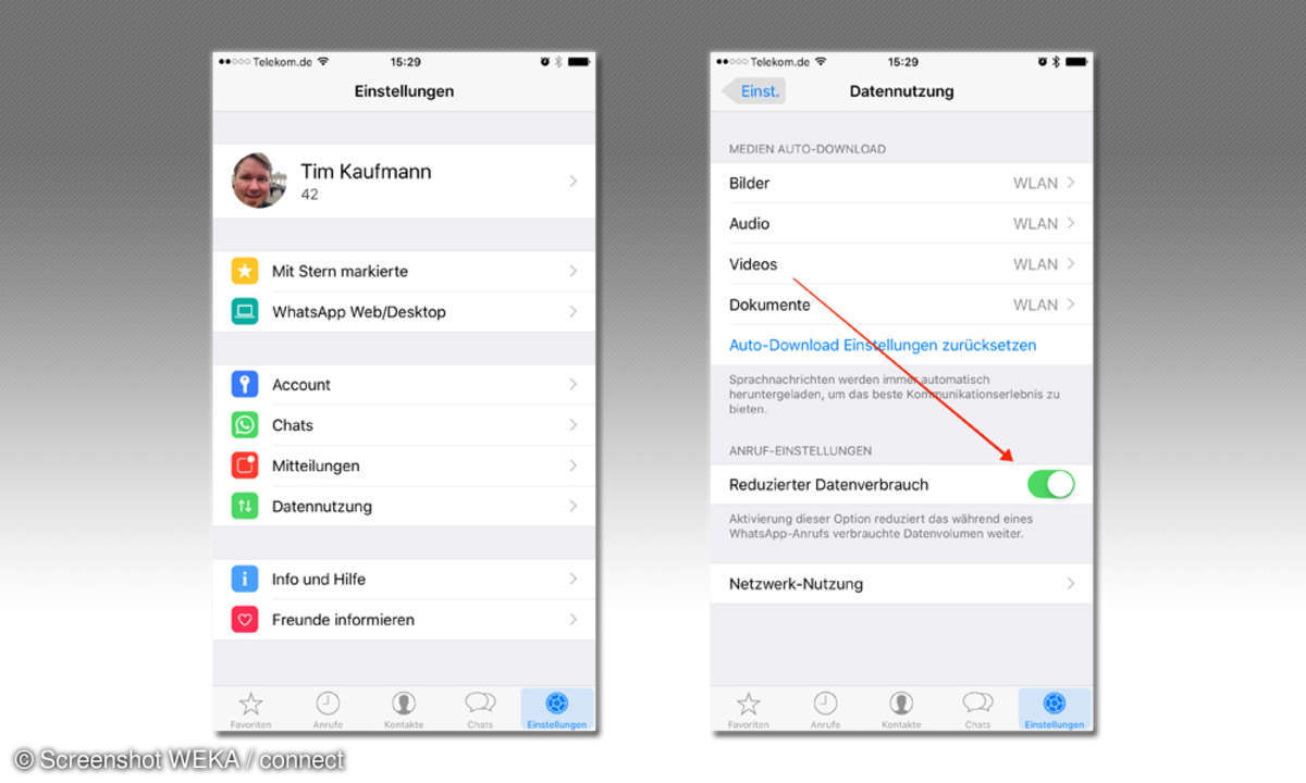 WhatsApp Datenverbrauch reduzieren