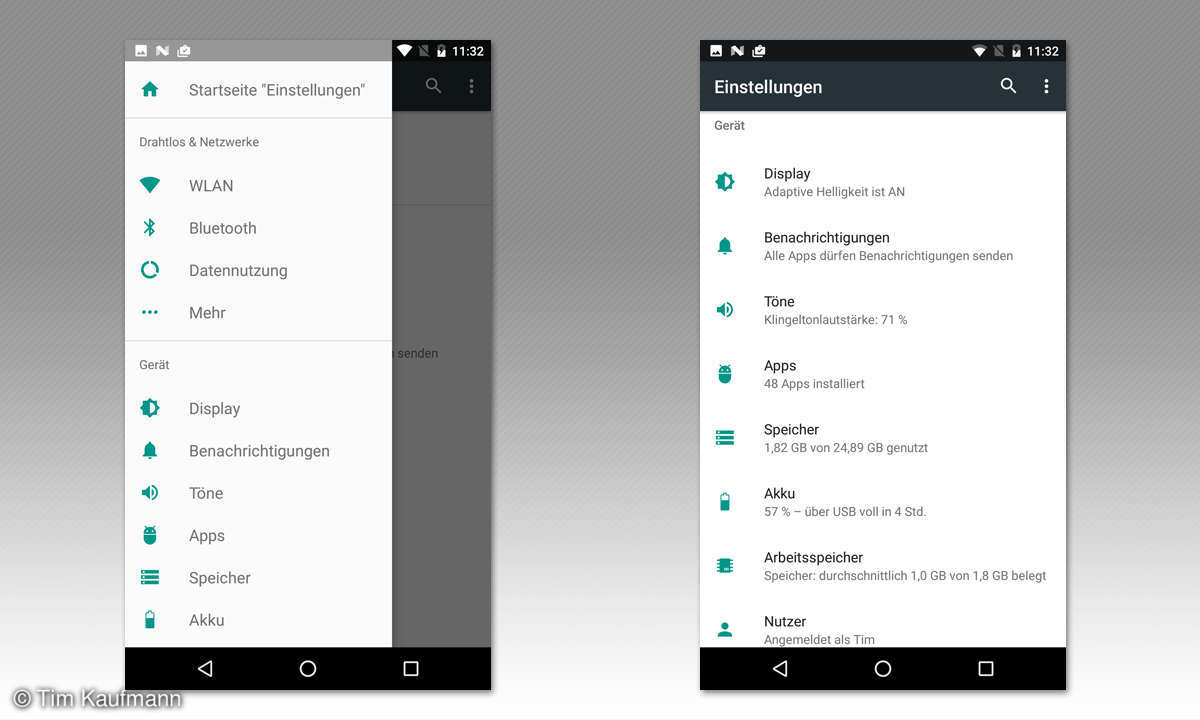 Screenshot: Einstellungen