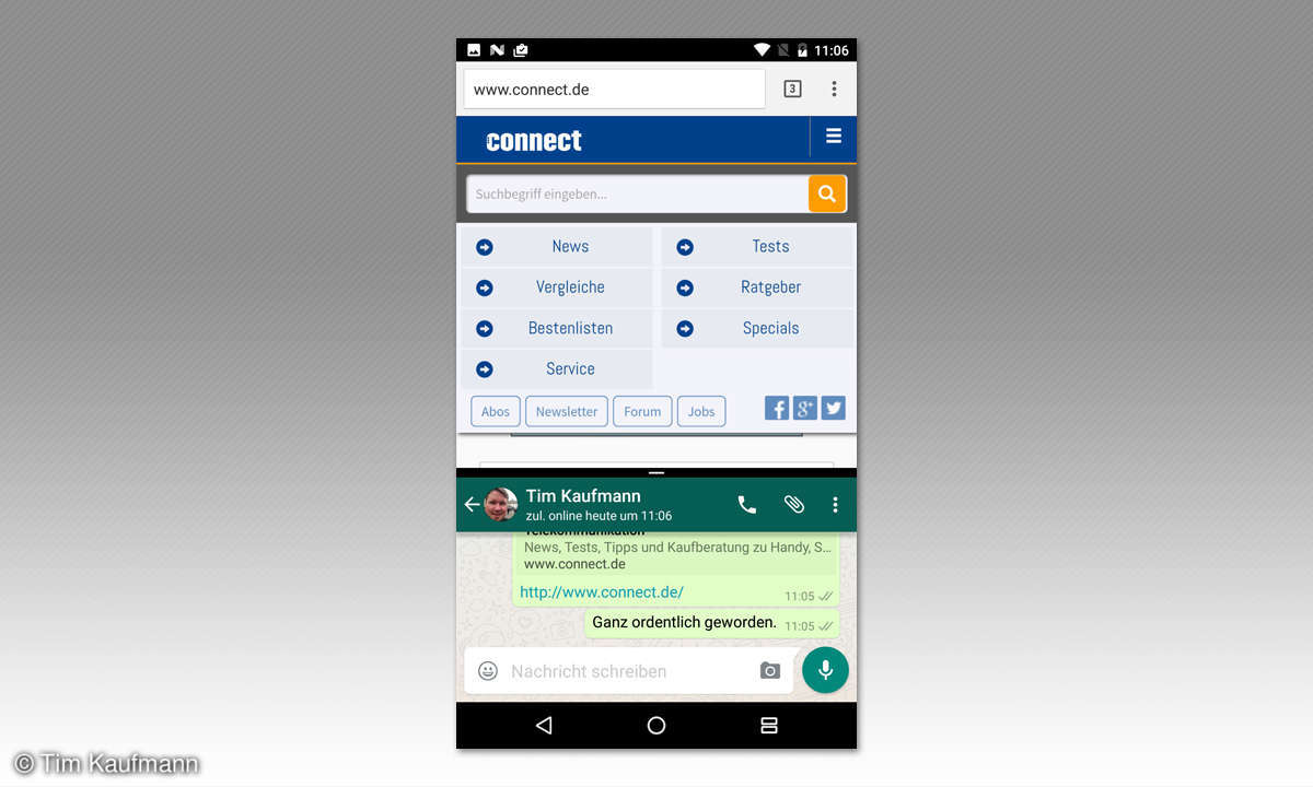 Screenshot Display Aufteilung