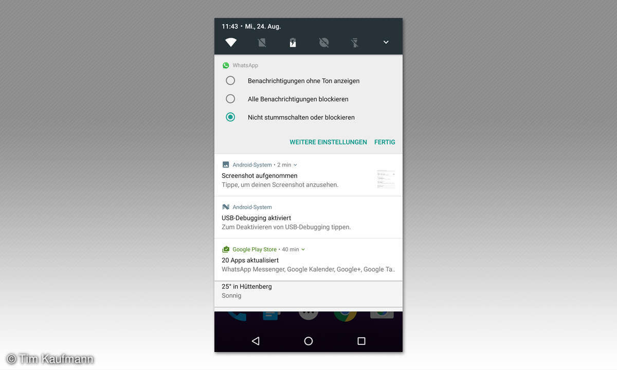 Screenshot: Einstellungen