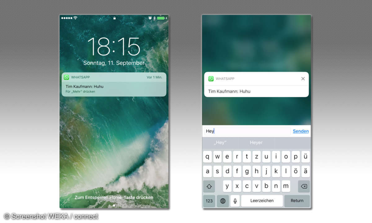 iOS 10 Sperrbildschirm-Benachrichtigungen