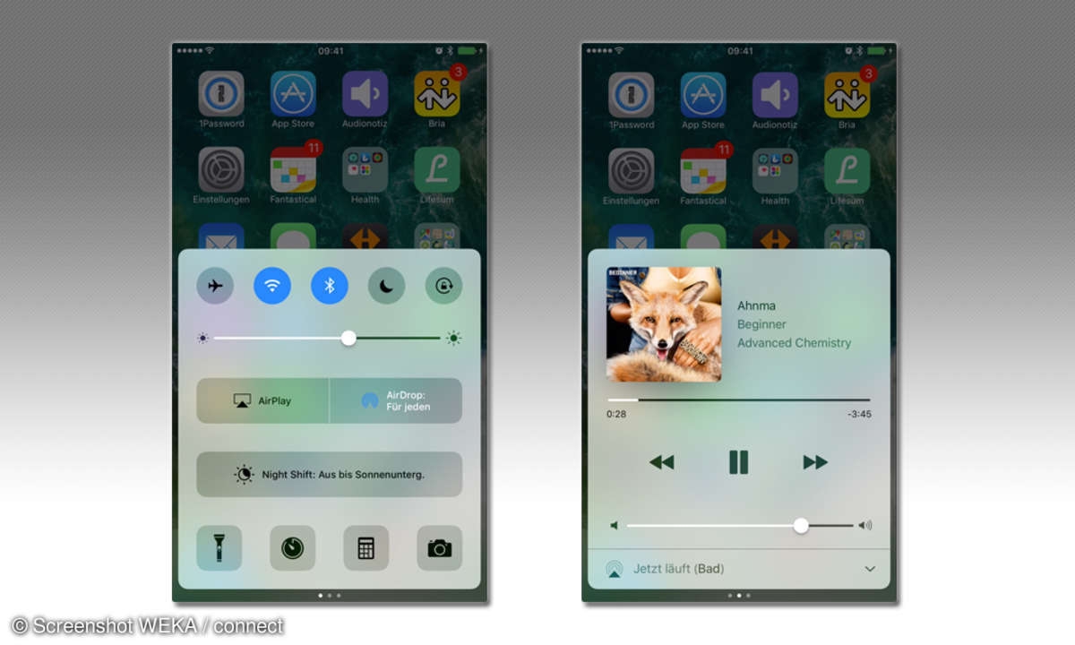 iOS 10 Kontrollzentrum