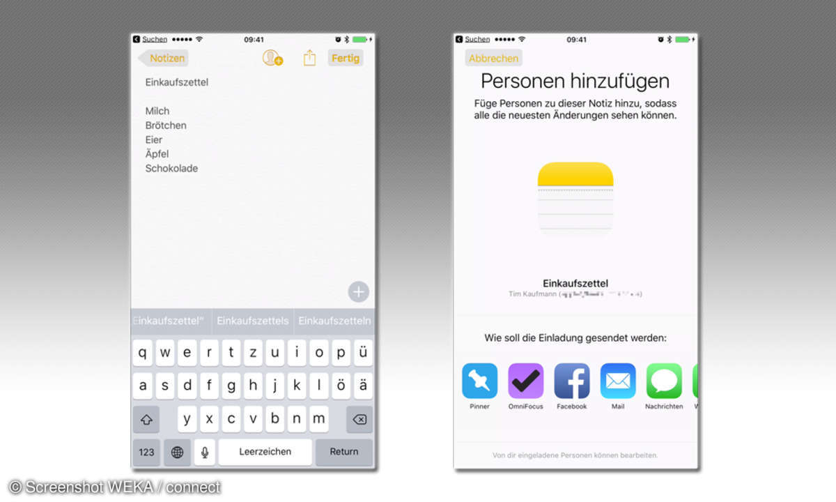 iOS 10 Notizen-App