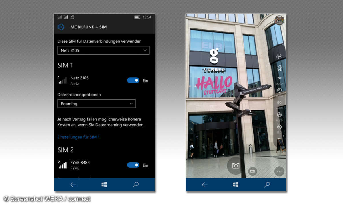 Dual SIM und Belichtungseinstellungen
