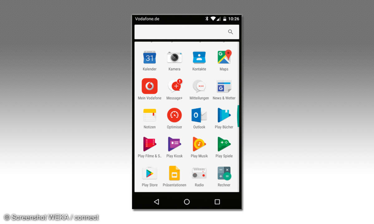 Vodafone Smart Platinum 7 Hauptmenü