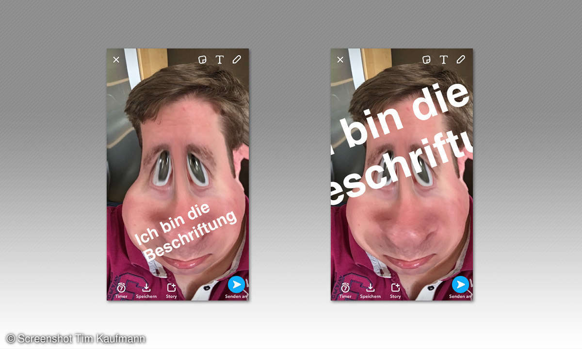 Snapchat Schriftgröße