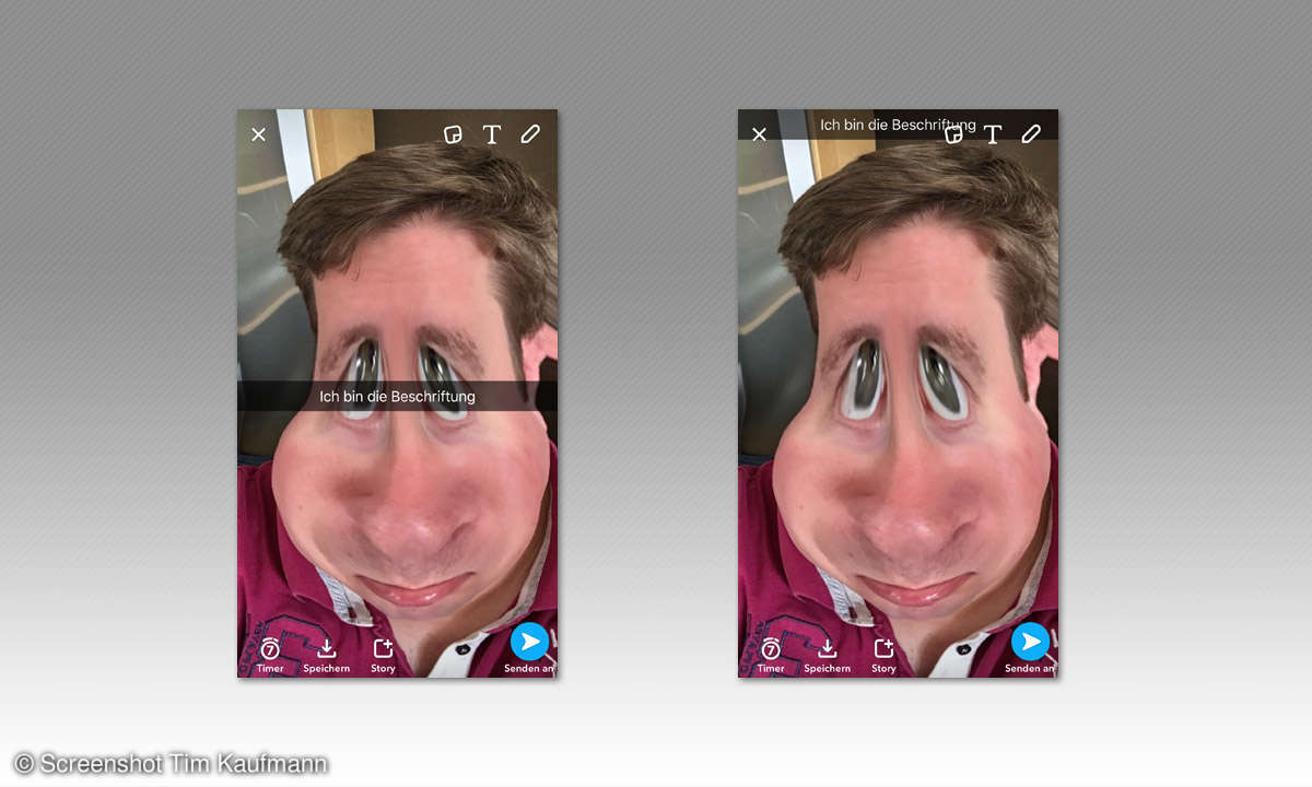 Snapchat Text verschieben