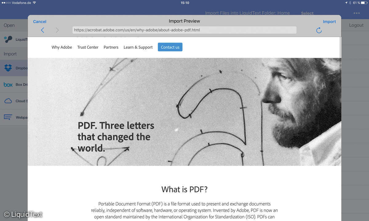 LiquidText für das iPad
