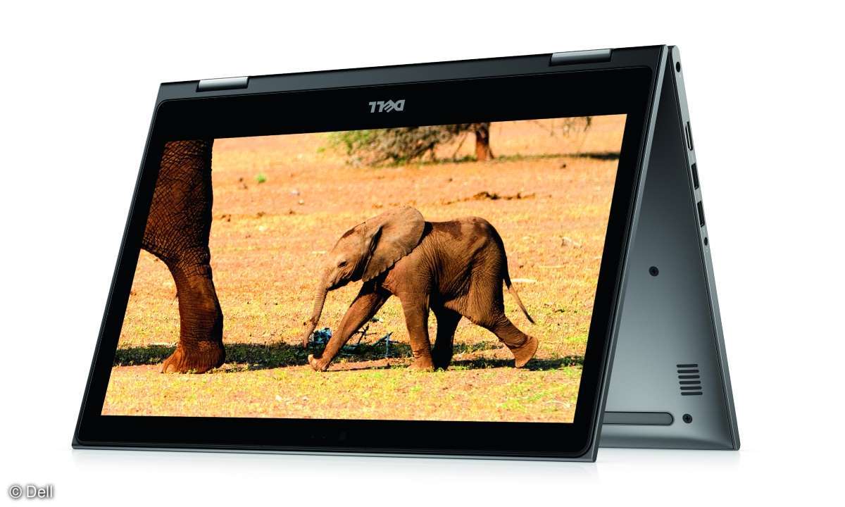 Dell Inspiron 13 5000 Convertible aufgeklappt und stehend