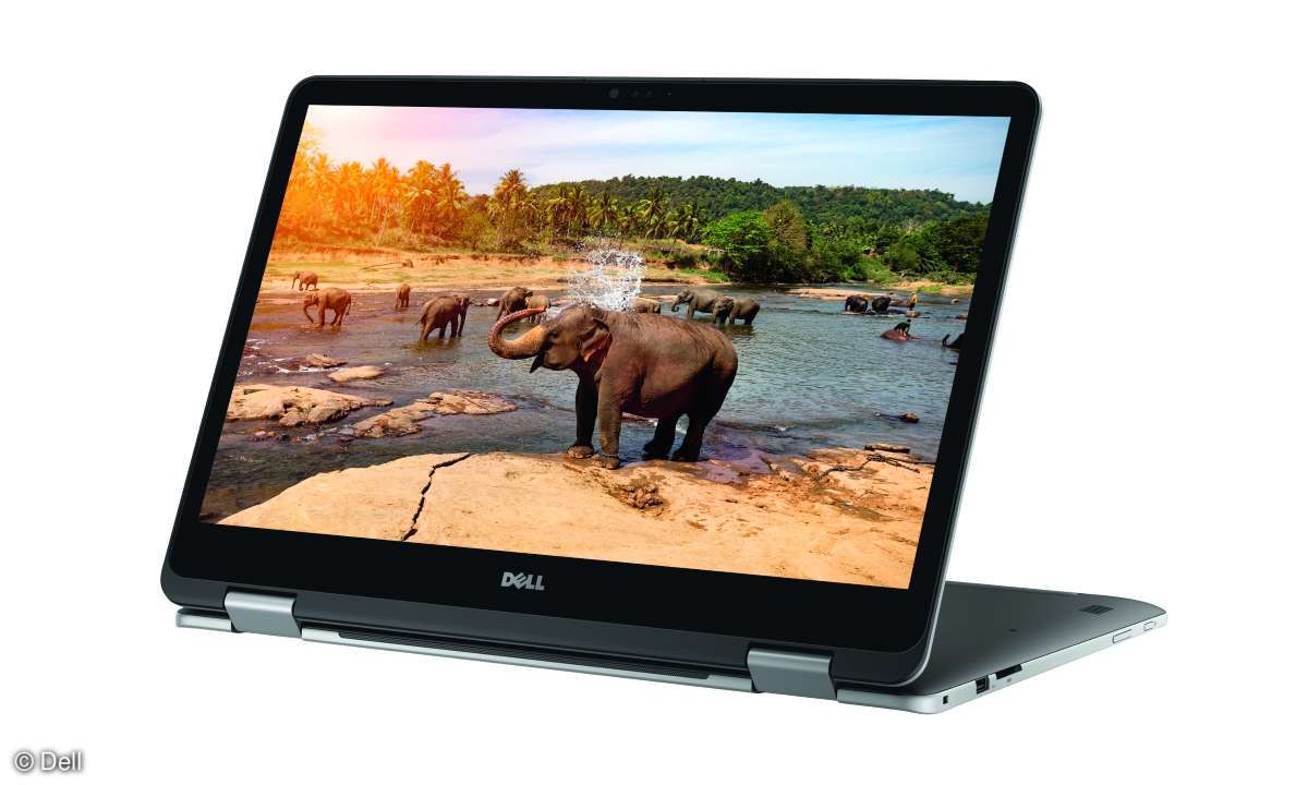 Dell Inspiron 17 7000 Convertible aufgeklappt und liegend