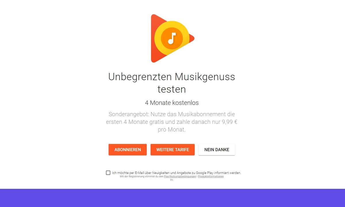 Cyber-Deal bei Google Play Music