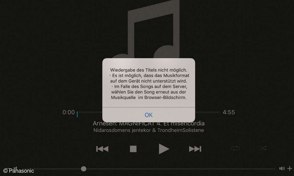 Panasonic Musik-App Screenshot