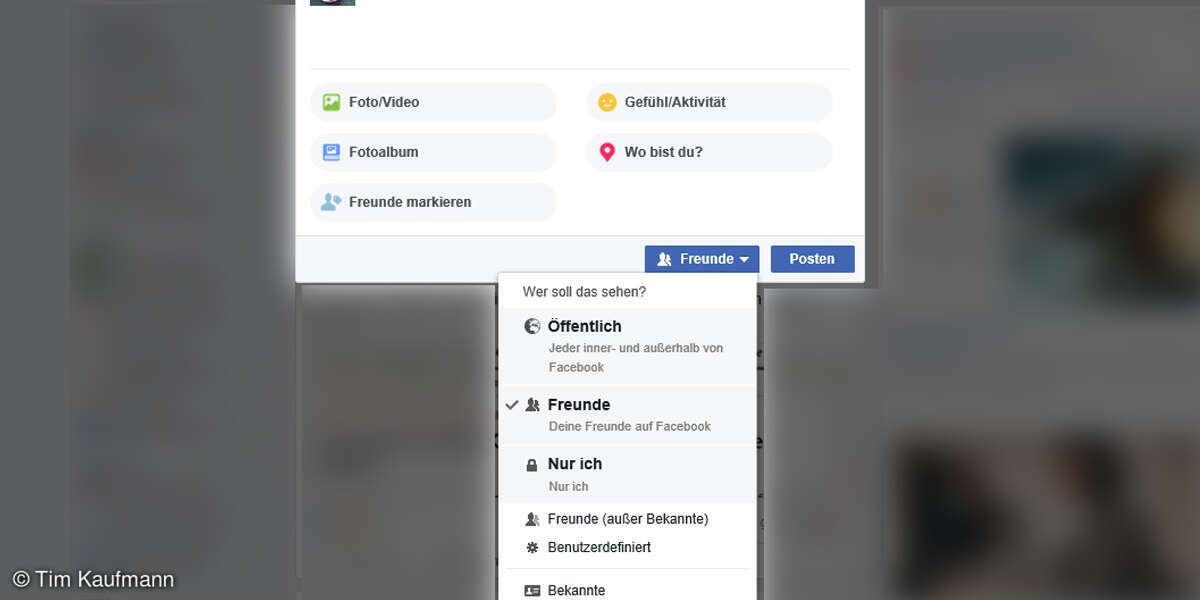 Screenshot: Privatsphäre schützen