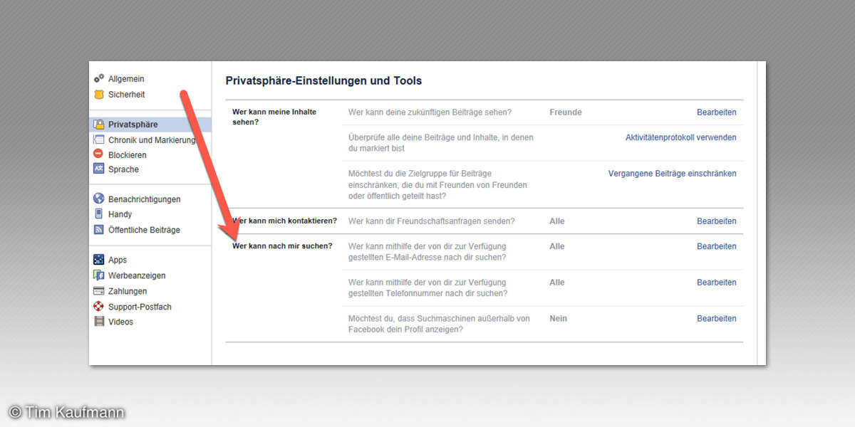 Facebook-Profil verstecken