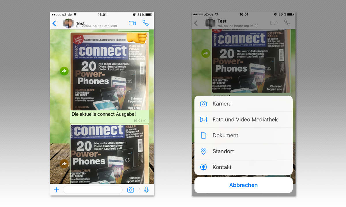 WhatsApp Fotos versenden