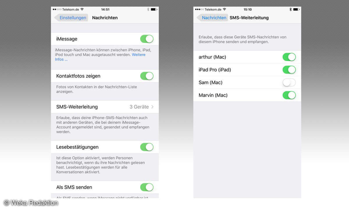 SMS-Weiterleitung aktivieren
