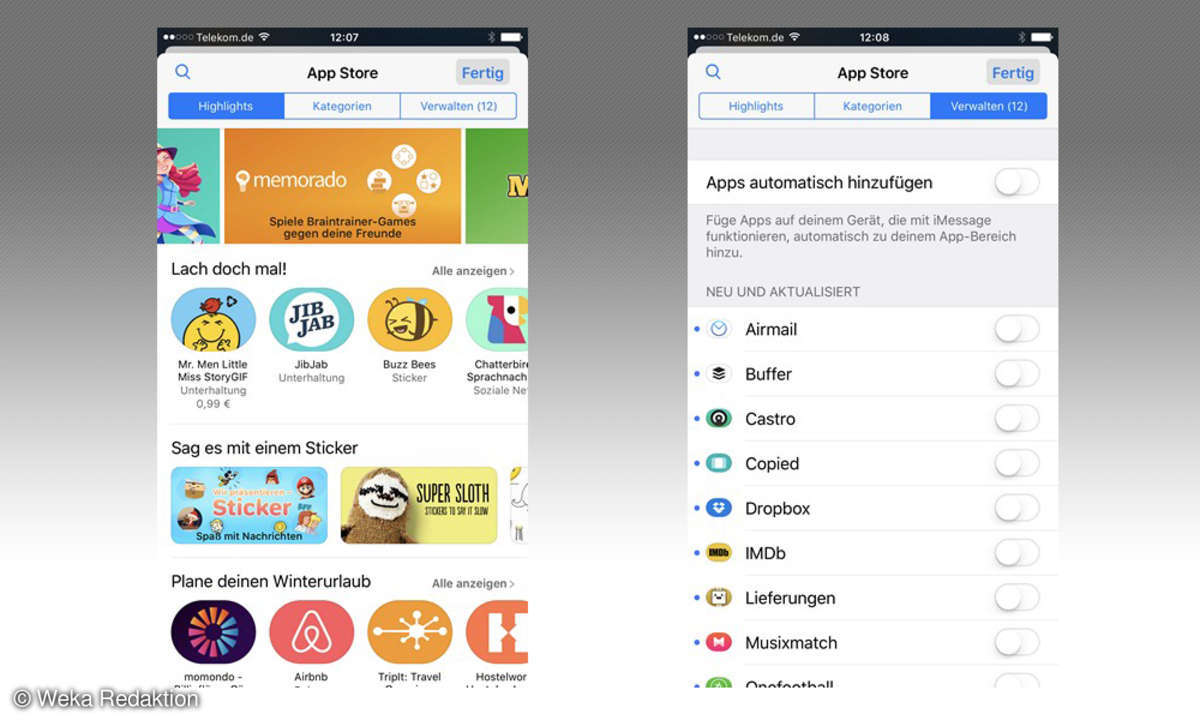 Sticker und Apps