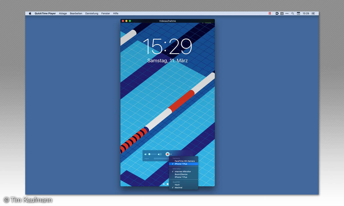 Videoaufnahme in QuickTime