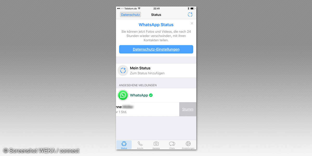 WhatsApp Status stumm schalten
