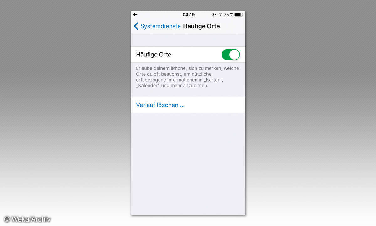 Screenshot: Bewegungsprofil