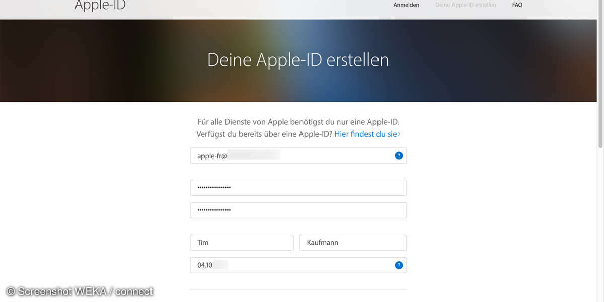 Apple ID erstellen