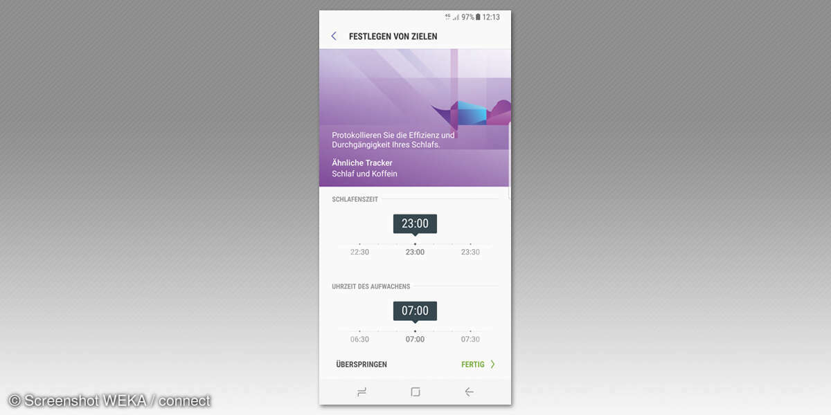 Samsung Health App Schalfanalyse