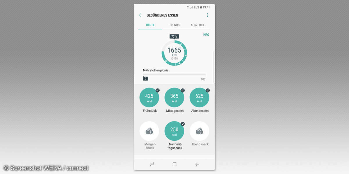 Samsung Health App Kalorienanzahl