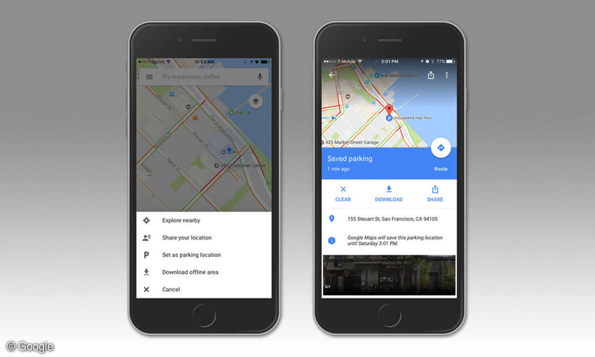 Parken mit Google Maps