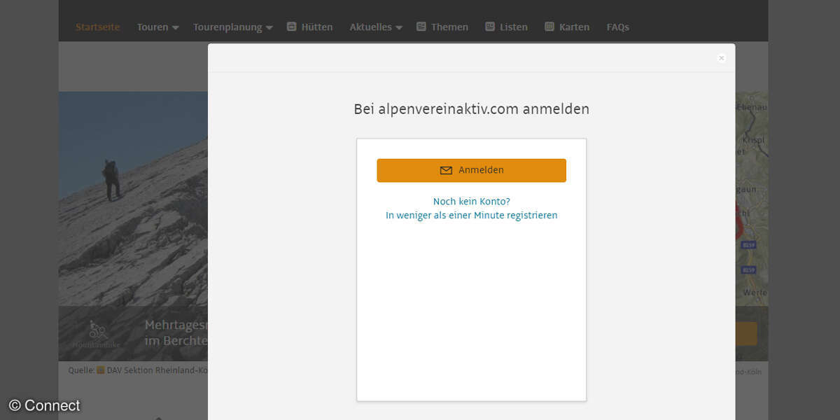 Alpenvereinaktiv Anmeldung