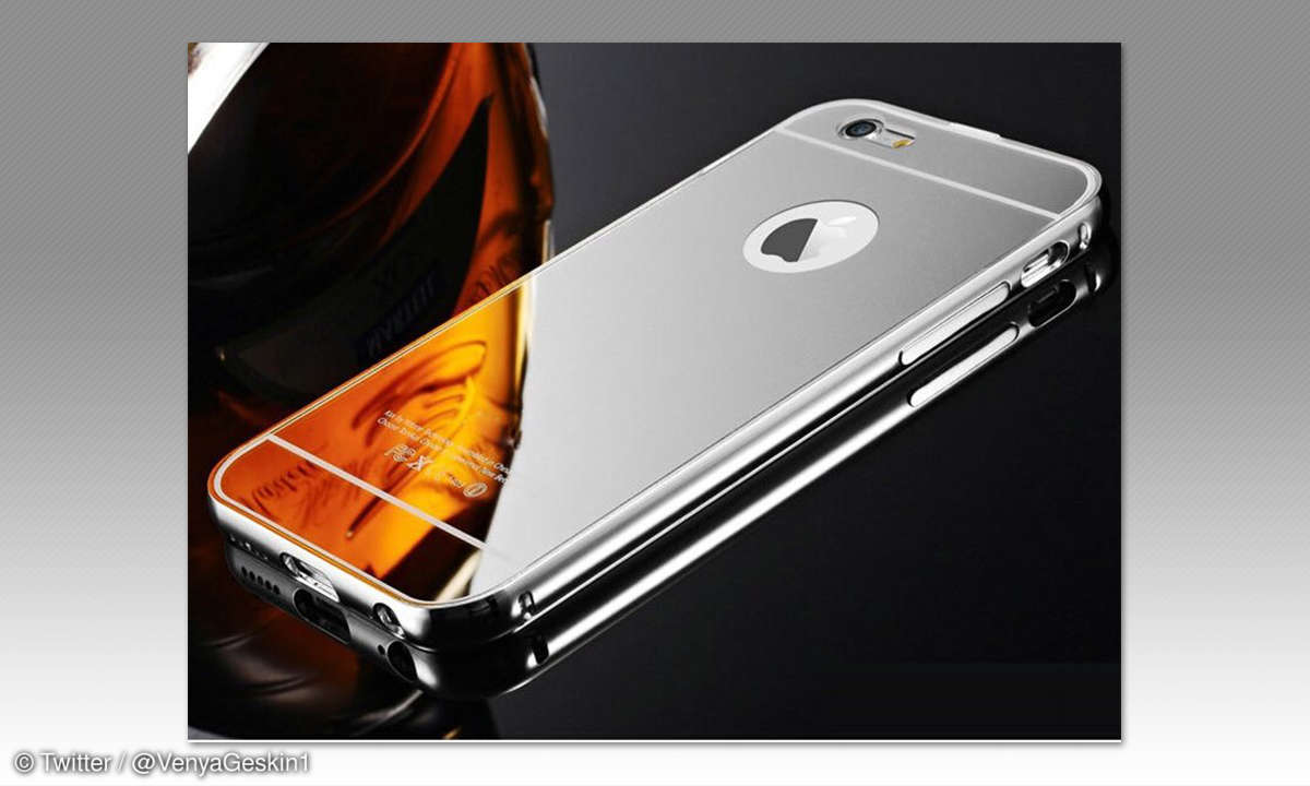iPhone mit verspiegelter Hülle