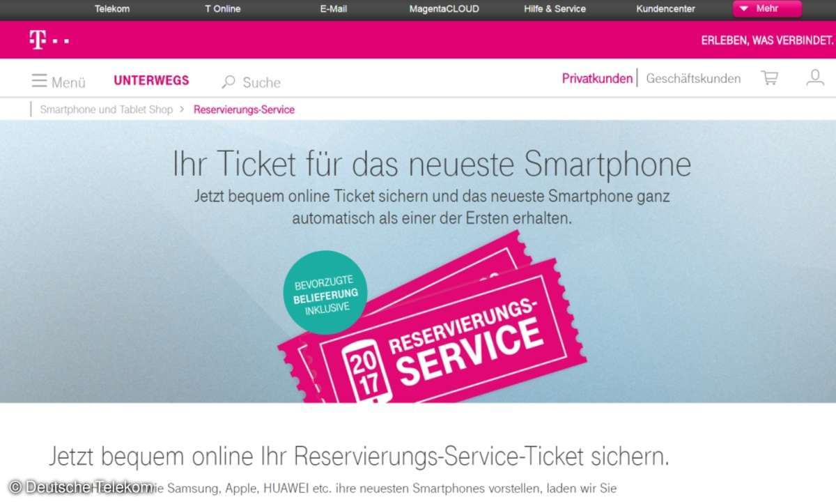 Reservierungs-Service Telekom iPhone 8