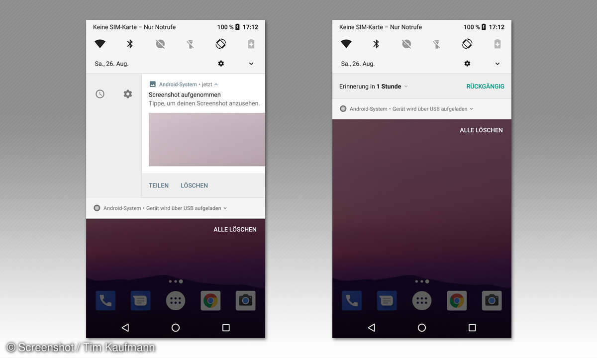 Android 8 Schlummertaste