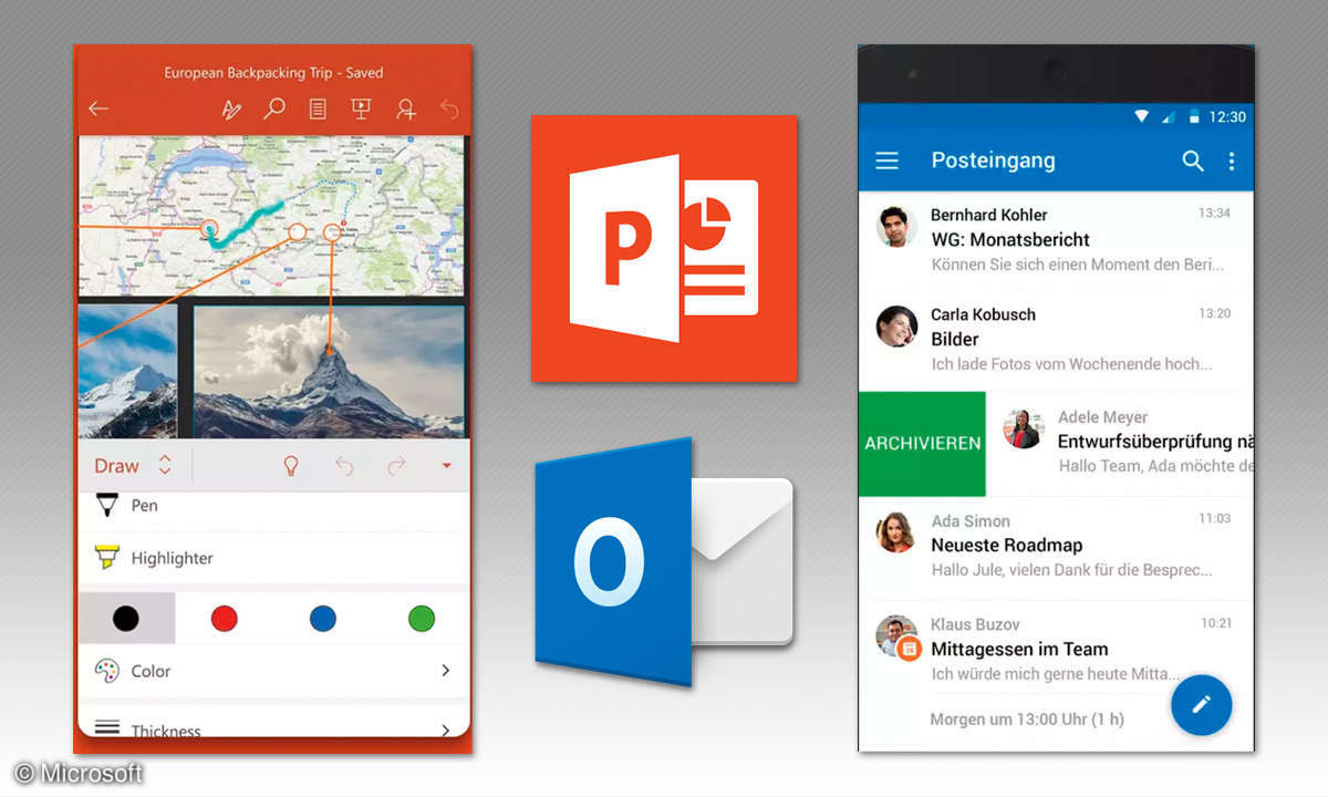 Microsoft-Powerpoint und Outlook