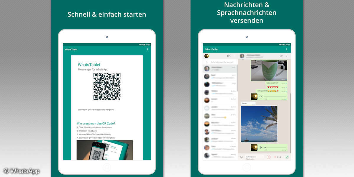 WhatsApp für's Tablet