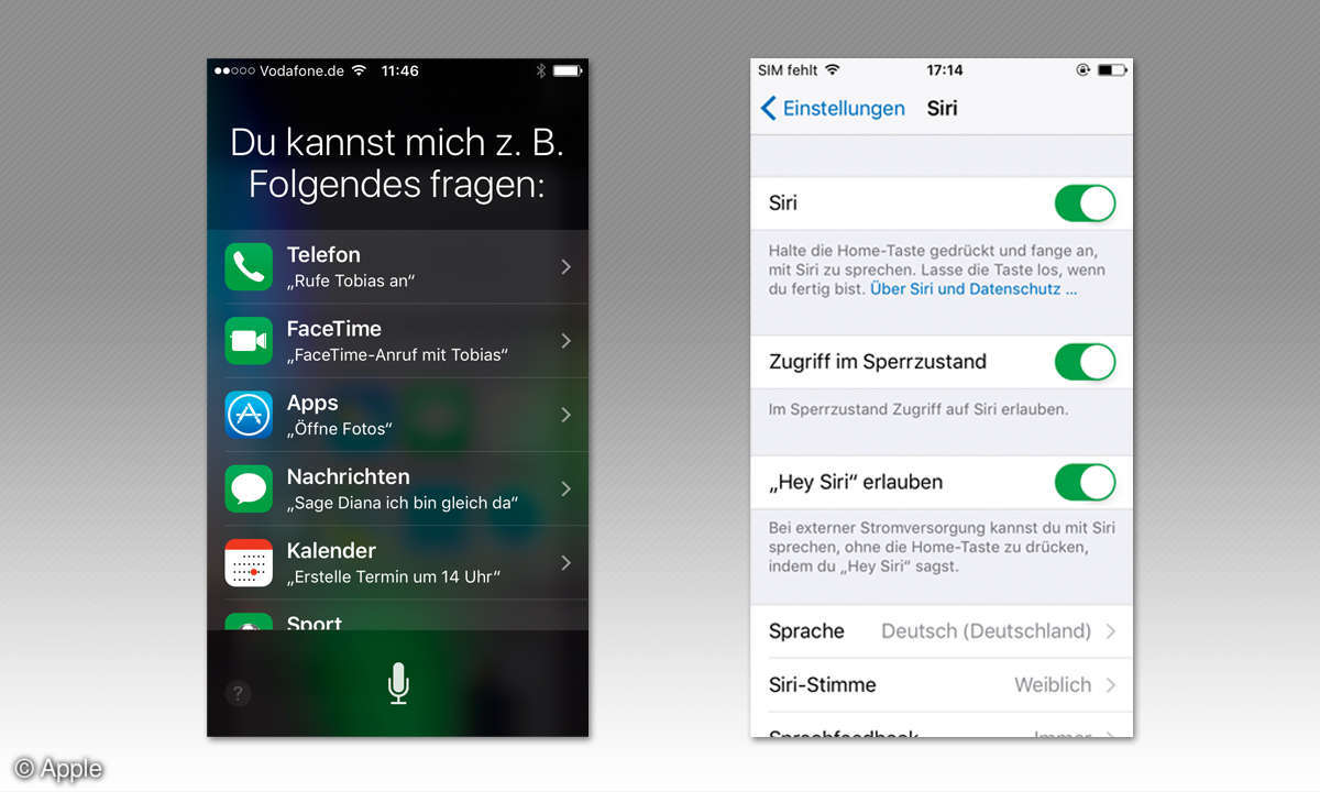 Sprachsteuerung Apple Siri