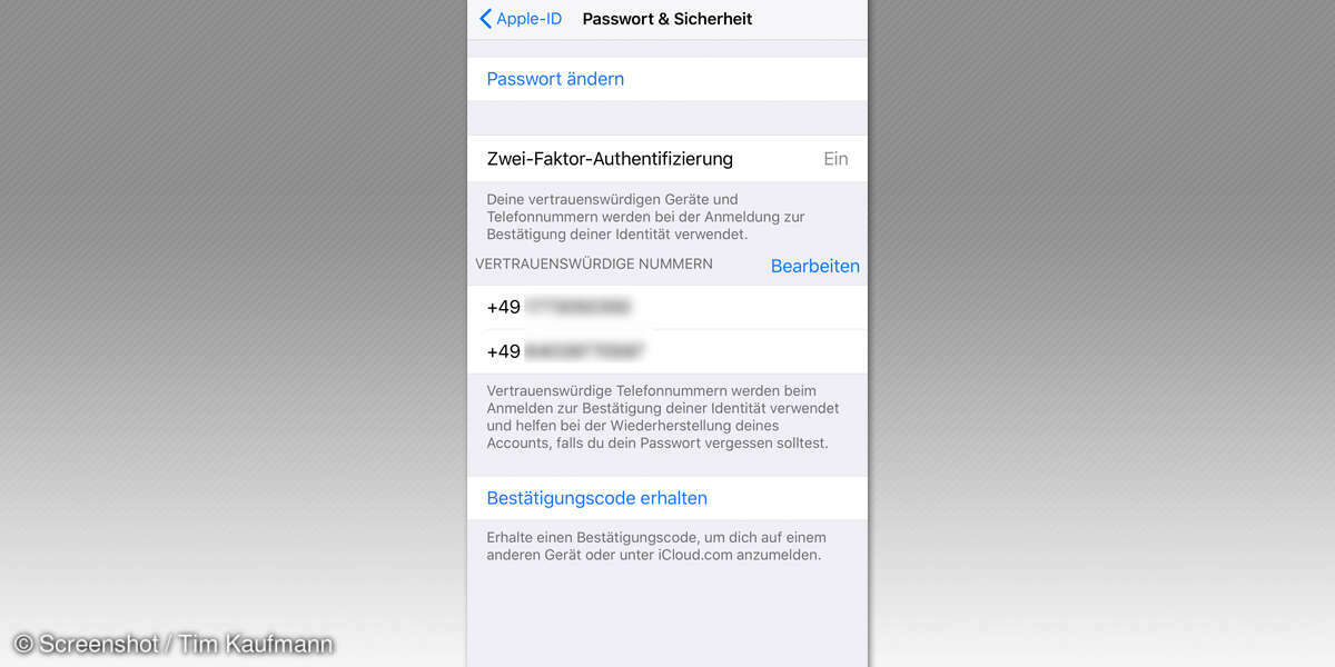 iOS 11 Einstellungen