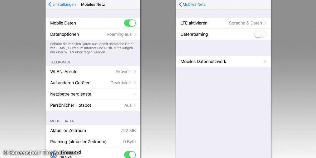 iOS 11 Einstellungen