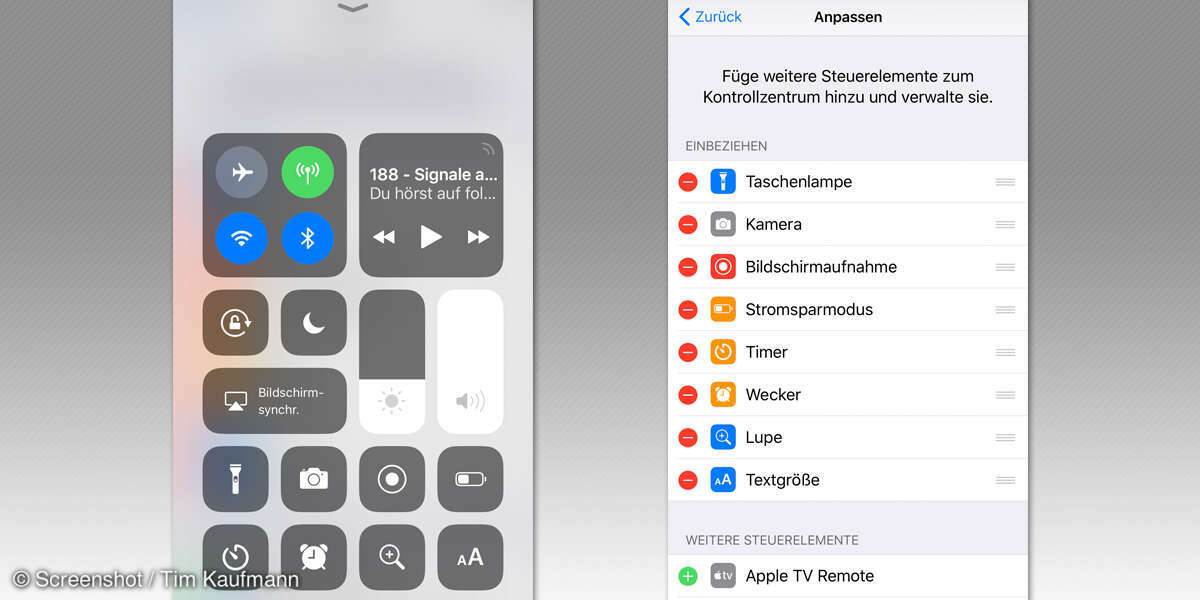 iOS 11 Einstellungen