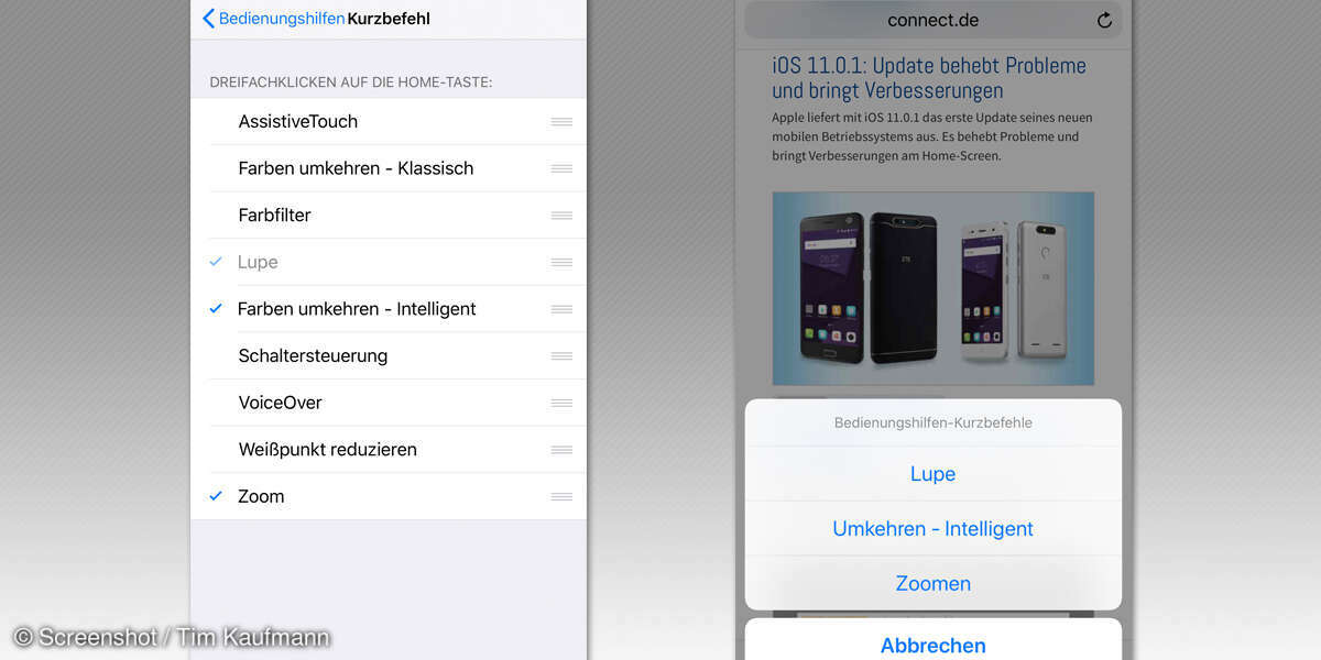 iOS 11 Einstellungen