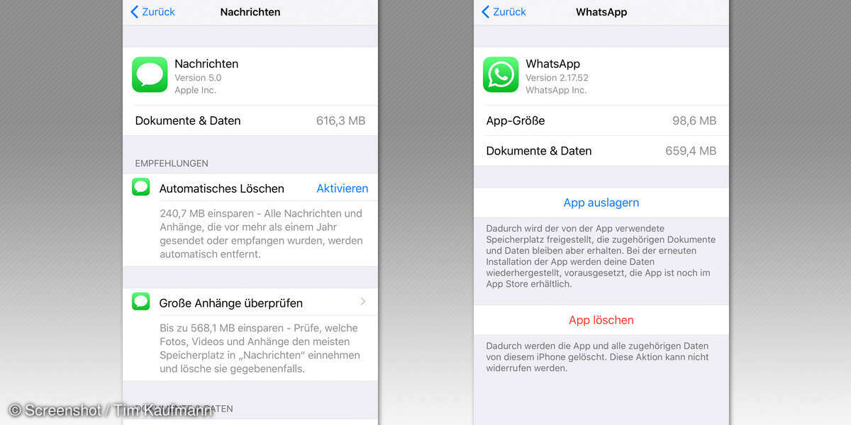 iOS 11 Einstellungen