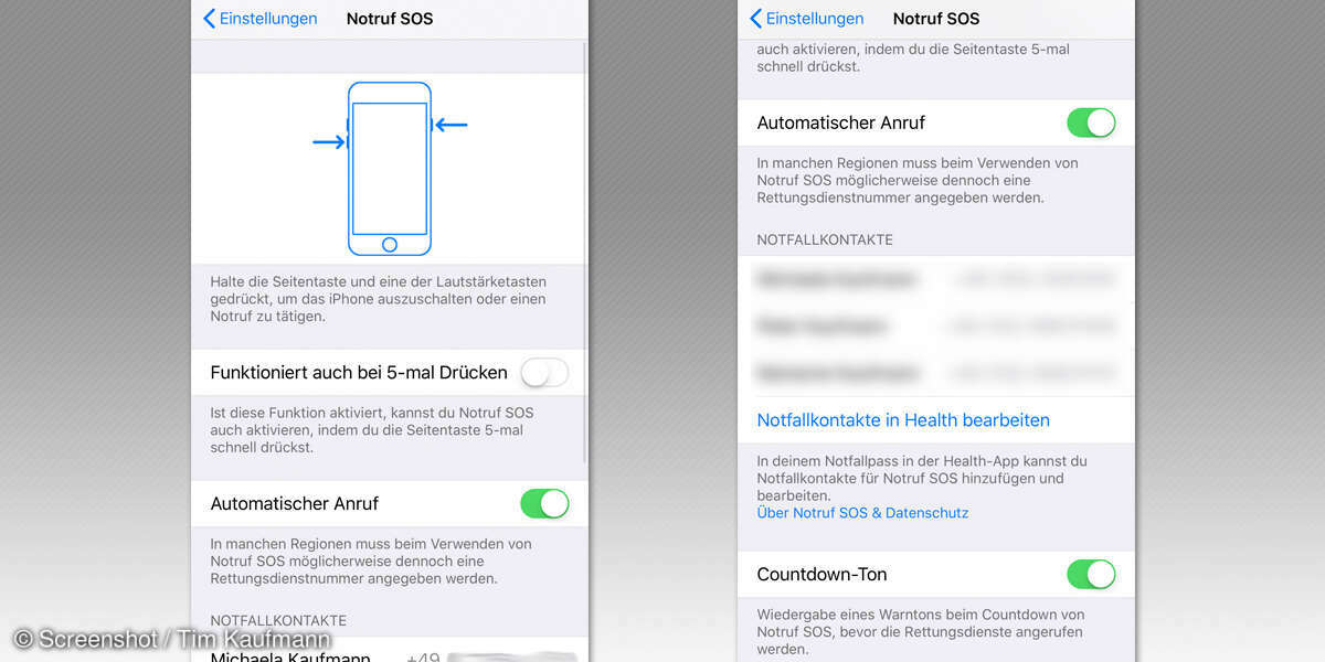 iOS 11 Einstellungen