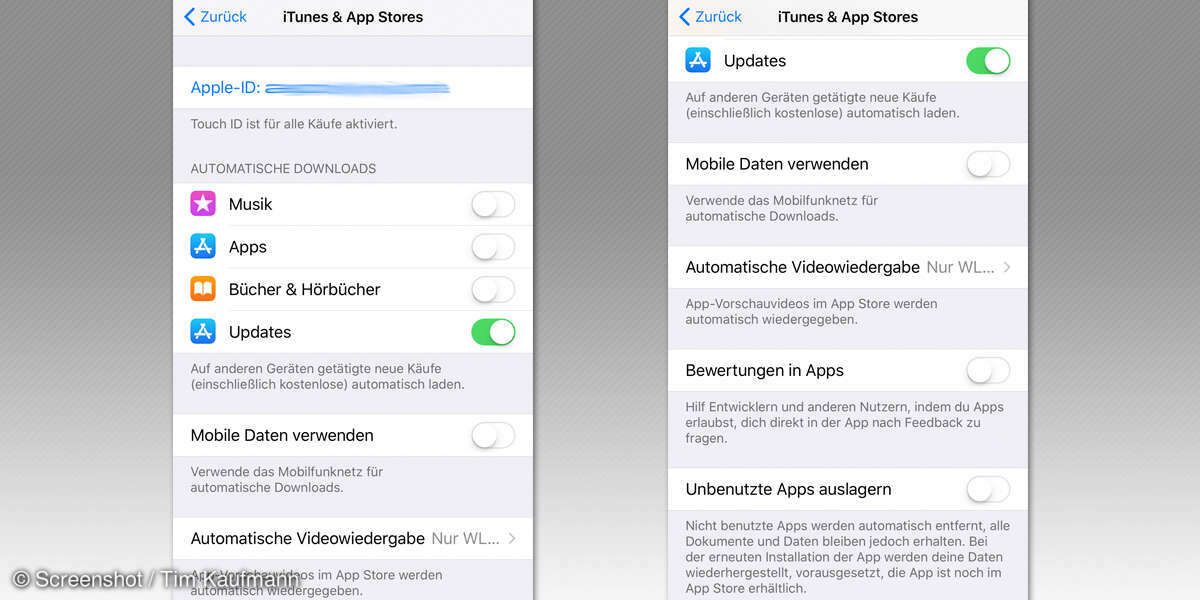 iOS 11 Einstellungen