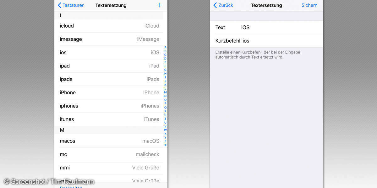 iOS 11 Einstellungen